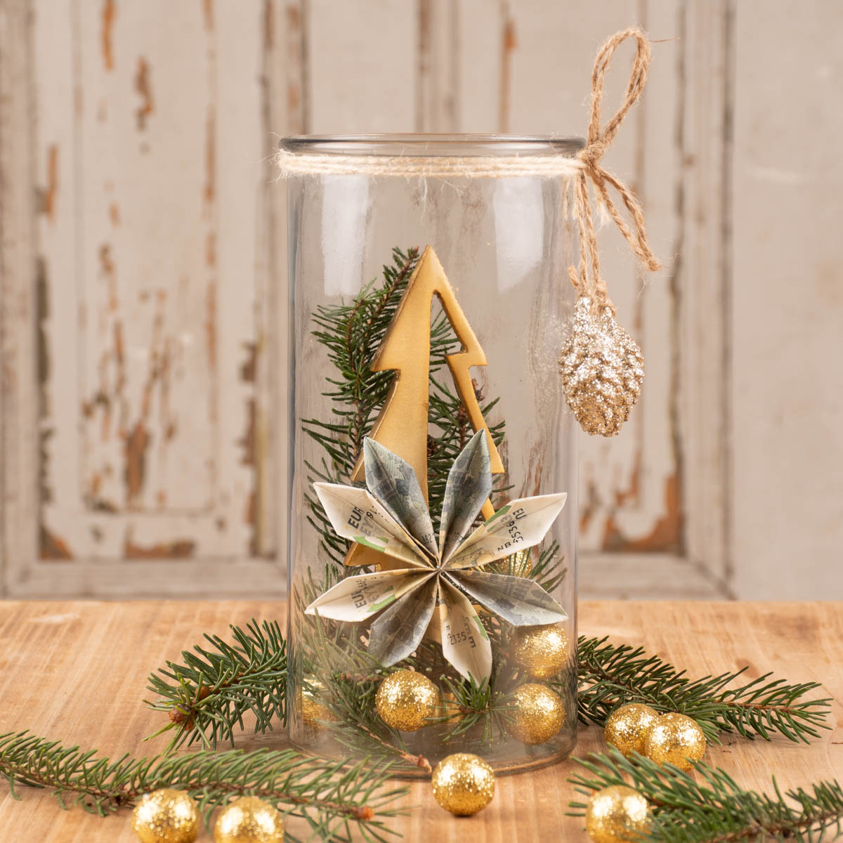 Weihnachtlich gestaltetes Geldgeschenk